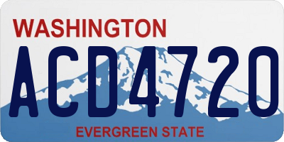 WA license plate ACD4720