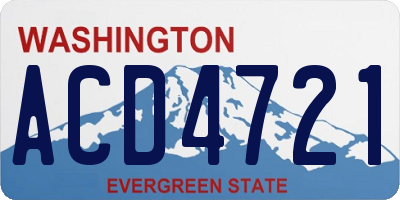 WA license plate ACD4721