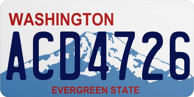 WA license plate ACD4726