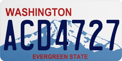 WA license plate ACD4727