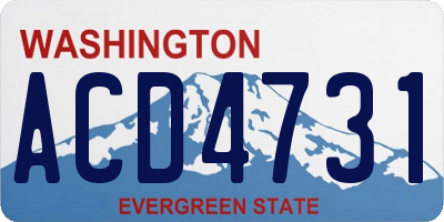 WA license plate ACD4731