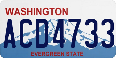 WA license plate ACD4733