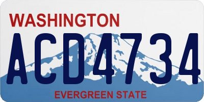 WA license plate ACD4734
