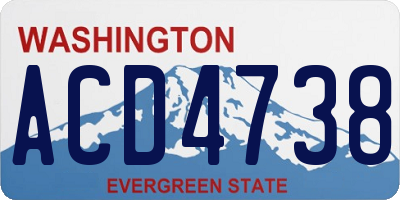 WA license plate ACD4738