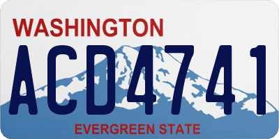 WA license plate ACD4741