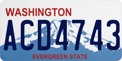 WA license plate ACD4743