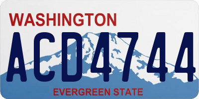WA license plate ACD4744