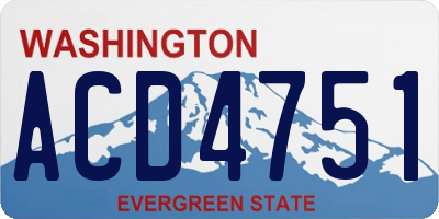WA license plate ACD4751