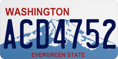 WA license plate ACD4752