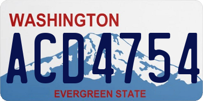 WA license plate ACD4754