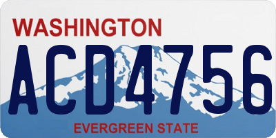WA license plate ACD4756