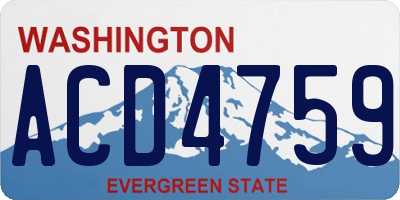 WA license plate ACD4759