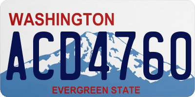 WA license plate ACD4760