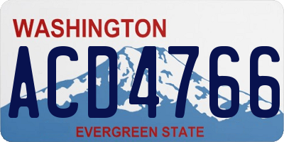 WA license plate ACD4766