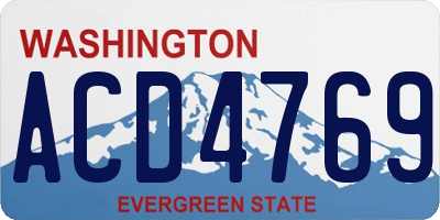 WA license plate ACD4769