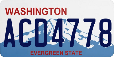 WA license plate ACD4778
