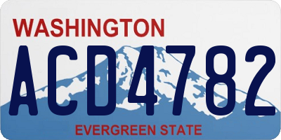 WA license plate ACD4782