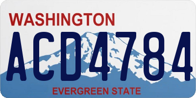 WA license plate ACD4784