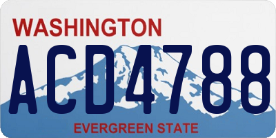 WA license plate ACD4788