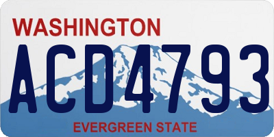 WA license plate ACD4793