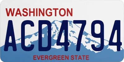 WA license plate ACD4794