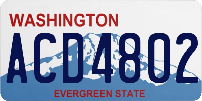 WA license plate ACD4802