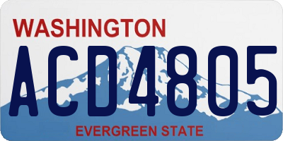 WA license plate ACD4805