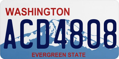 WA license plate ACD4808