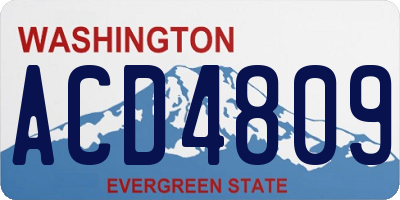 WA license plate ACD4809