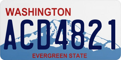 WA license plate ACD4821