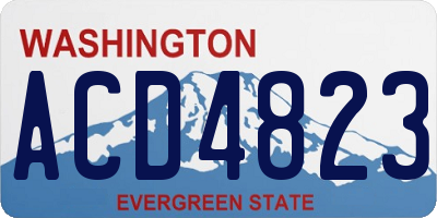 WA license plate ACD4823