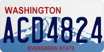 WA license plate ACD4824