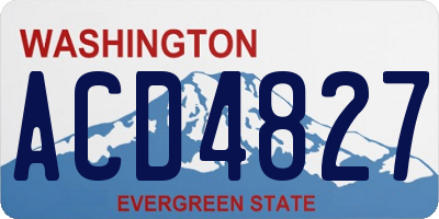 WA license plate ACD4827