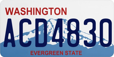 WA license plate ACD4830