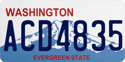 WA license plate ACD4835