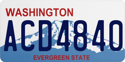 WA license plate ACD4840