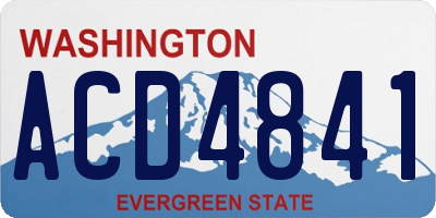 WA license plate ACD4841