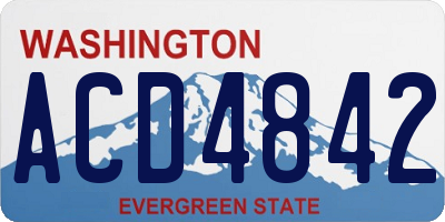 WA license plate ACD4842