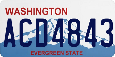 WA license plate ACD4843