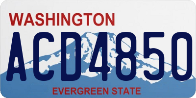 WA license plate ACD4850