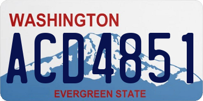 WA license plate ACD4851