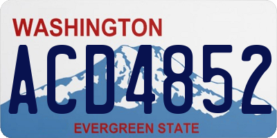 WA license plate ACD4852