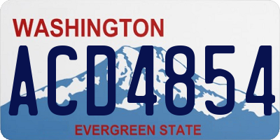 WA license plate ACD4854