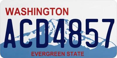 WA license plate ACD4857