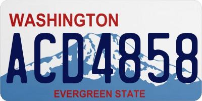WA license plate ACD4858