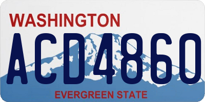 WA license plate ACD4860