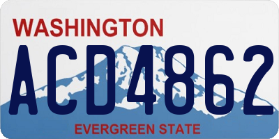 WA license plate ACD4862