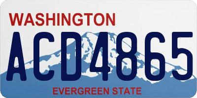 WA license plate ACD4865