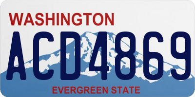 WA license plate ACD4869