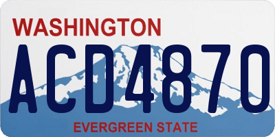 WA license plate ACD4870